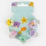 Clame de par cu modele 3D, Lume marina, 2,5 cm, 5 buc, transparente, CMCLASS