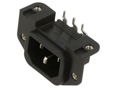 Conector alimentare AC soclu tată 10A 250V IEC 60320 GSP1 foto