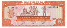 Haiti 5 Gourdes 1989 - P-255 UNC !!! foto