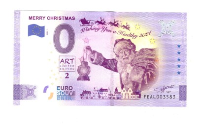 Bancnota souvenir Malta 0 euro Merry Christmas 2020-1, UNC foto