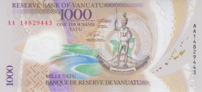 Bancnota Vanuatu 1.000 Vatu 2014 - P13 UNC ( polimer - vezi descriere ) foto