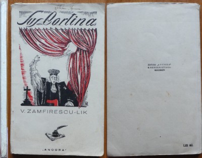 V. Zamfirescu Lik, Sus cortina, 1928, cu autograf, semnata de Stefan Popescu foto