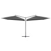 Umbrelă de soare cu st&acirc;lp din oțel, antracit, 250x250 cm, vidaXL