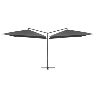 Umbrelă de soare cu st&amp;acirc;lp din oțel, antracit, 250x250 cm foto