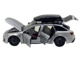 Macheta metal replica Audi RS6 silver deschide usi, capota, portbagaj, sunet si lumini