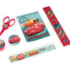 Set 9 piese pentru scoala, Disney Cars, Rosu