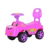 Masinuta Ride On Happy roz, fara pedale, volan, roti plastic, spatar inalt, maxim 25 kg