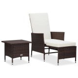 Gossi set mobilier relaxare gradina cu perne 2 piese maro poliratan