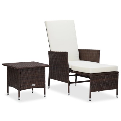 Gossi set mobilier relaxare gradina cu perne 2 piese maro poliratan foto