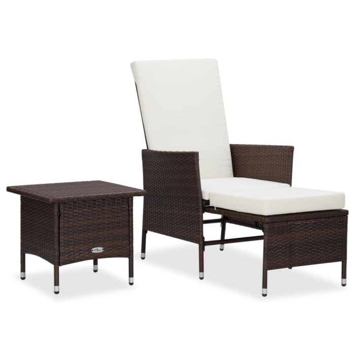 Gossi set mobilier relaxare gradina cu perne 2 piese maro poliratan