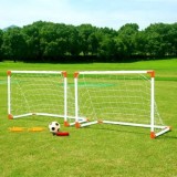 Set 2 porti de fotbal , cu o minge si o pompa de umflat, pentru exterior, + 3 ani , ATS