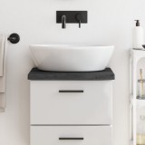 VidaXL Blat de baie, gri &icirc;nchis, 40x40x(2-4) cm, lemn masiv tratat