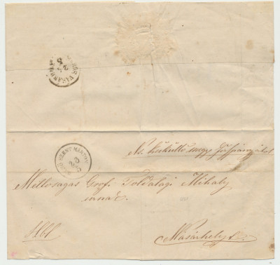 Transilvania 1861 plic Tarnaveni - Tg.-Mures scrisoare inclusa foto