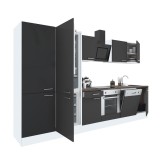 Mobilă Bucătărie Leziter Yorki 330 Alb/Antracit Modulară, 300 cm Lățime