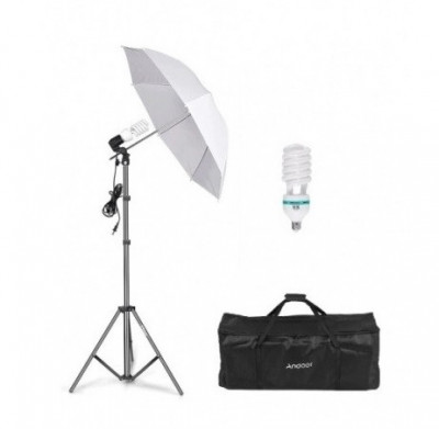 Kit foto studio,lumini,1 umbrela,trepied 200 cm inclus + 1 bec si geanta transport foto