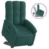 Cumpara ieftin Fotoliu rabatabil ridicare pe verticala, verde inchis, textil