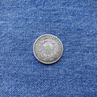1 Franc 1871 k Franta argint foto