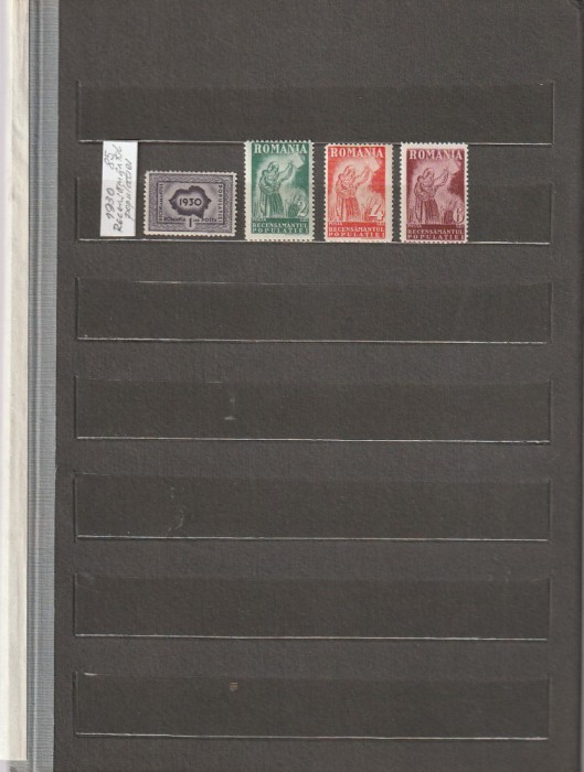 ROMANIA 1930 LP 85 RECENSAMANTUL POPULATIEI SERIE MNH NESTAMPILATA