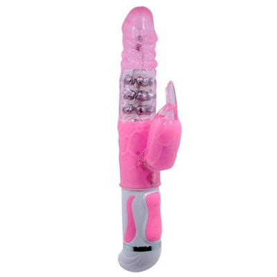 Fascination Bunny - Vibrator iepuraș, roz, 27.5 cm foto