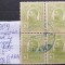 1909-Romania-Carol I tipografiate-Bl4-GARA-stampilat