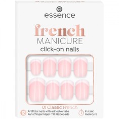 Unghii false french manicure click-on nails 01 - Classic French, 12 bucati, Essence