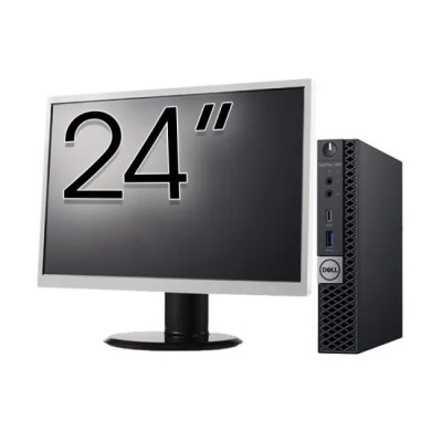 Pachet Calculator Second Hand DELL OptiPlex 7060 Mini PC, Intel Core i5-8500T 2.10 - 3.50GHz, 16GB DDR4, 512GB SSD + Monitor 24 Inch foto
