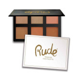 Paleta blush, iluminator și farduri de contur RUDE Fearless Face Palette, 18g