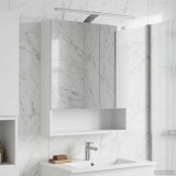 vidaXL Dulap cu oglindă pentru baie cu raft Alb 50 x 14,5 x 70 cm 889207