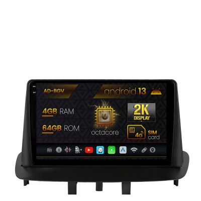 Navigatie Renault Megane 3 Fluence (2009-2016), Android 13, V-Octacore 4GB RAM + 64GB ROM, 9.5 Inch - AD-BGV9004+AD-BGRKIT372 foto