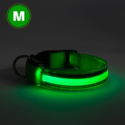 Guler LED - functioneaza cu baterie - marime L - verde foto