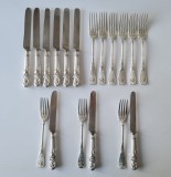 Set tacamuri argintate Christofle Renaissance sec XIX, 18 piese antic, de colectie Renaissance (stil Neo-Renastere / Napoleon III) Franta, 1875 - 1900