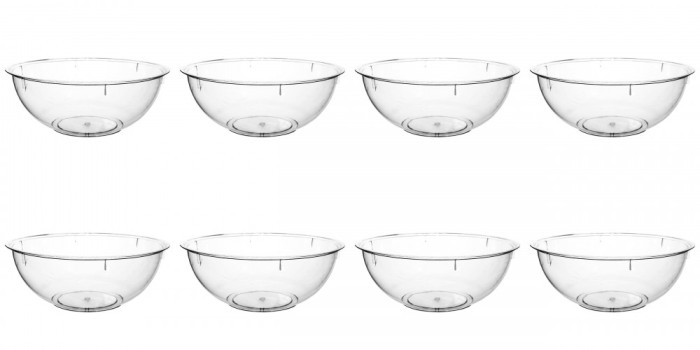 Set boluri, 8 piese, 5 l, Plastic, Transparent