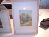 Tablou in acuarela dim. 11x15 cm. (cu tot cu rama 23x32 cm.), semnata C. Cuiava