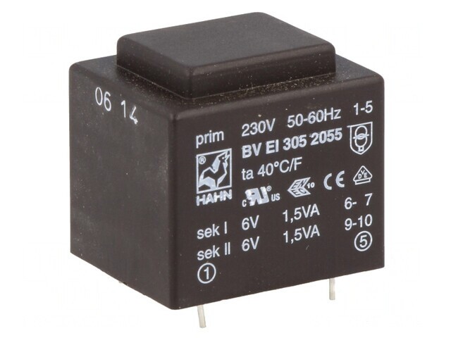 Transformator &Icirc;ncapsulat 3VA 230V 6V PCB