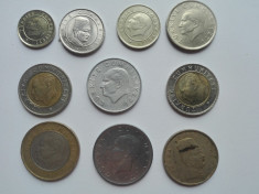 Lot 10 Monede Turcia . Bin Lira si Kurus . foto