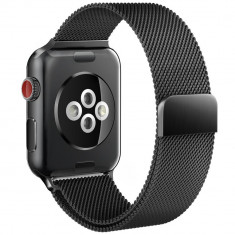 Curea otel inoxidabil Tech-Protect Milaneseband compatibila cu Apple Watch 1/2/3/4/5/6/7/SE (38/40/41mm) Black foto