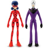 Set 2 Figurine Miraculous Bend-Ems Buburuza si Hawk Moth 14 cm, Figurine flexibile, Jucarii Copii 3+