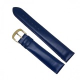 Cumpara ieftin Curea ceas piele naturala vitel albastra Fleurus 16mm 18mm lucioasa cusatura albastra