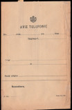 Romania anii 20, Formular rar de Aviz telefonic sosit la Iasi