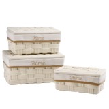 Cumpara ieftin Set 3 cosuri depozitare bej 26 x 16 x 11 cm, 30 x 20 x 12,5 cm, 34 x 25 x 16,5 cm
