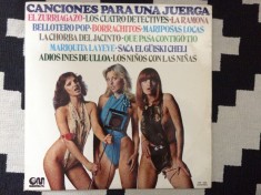 Canciones Para Una Juerga disc vinyl lp muzica latin pop Gramusic 1976 spain VG