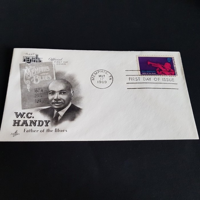 W.C. Handy - Prima Zi de Emisiune Memphis 1969, Timbru de Colecție &#039;Tatăl Blues-ului&#039;