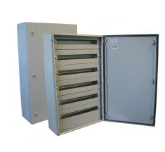 Tablou electric 1000x600x250mm 130 module cofret dulap cabinet metalic modular 5 randuri x 26 module IP66 aparent cu plastroane sina DIN pentru montaj