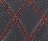 Piele Eco Auto Neagra, Gaurele Romb, Cusatura Rosie - Tapiterie Huse Volan, Scaune - Material 1.5m