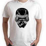 Tricou personalizat barbat &quot;KYLO REN HEAD&quot;, Alb, Bumbac, Marime XXL