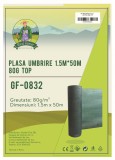 Plasa de umbrire 1,5x50m, densitate 80g/mp, verde, TOP Micul Fermier, GF-0832