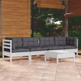 Gossi set mobilier de gradina cu perne, 5 piese, lemn masiv de pin