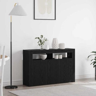 Bufet Stejar negru 116 x 30 x 75 cm Lemn compozit foto