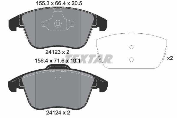 TEXTAR 2412305 Q+ set placute frana,frana disc