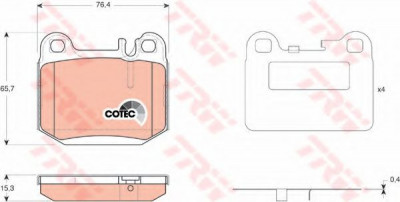 Set placute frana,frana disc MERCEDES M-CLASS (W163) (1998 - 2005) TRW GDB1457 foto